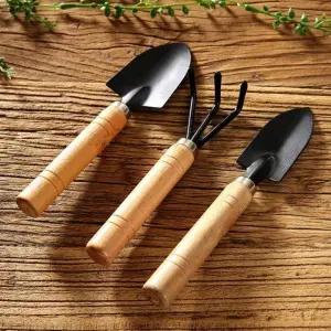 Wooden Handle Small Sharp Shovel Rake Mini Garden Tool Set Small | Mini Garden Tool Set With Easy Grip Wooden Handle