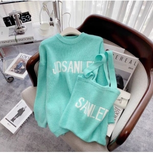 Wool Sweater With Front Text. Bag Also With Sweater. Free Size