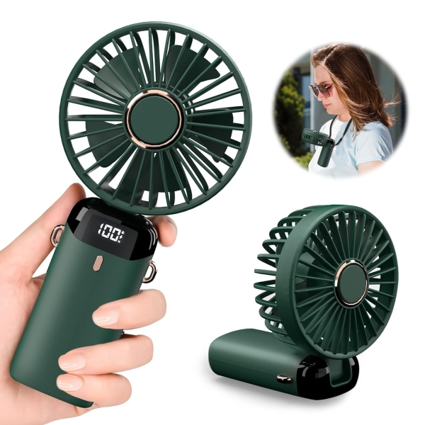 X5 Portable Handheld Mini Fan with Longer Battery Backup, Digital Display and 5 Speed Airflow - Image 2