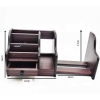 Xingli Brown Polished Multi-Functional Wooden Pen Stand/ Holder / Mobile Holder/ Visiting Card And Remote Stand
