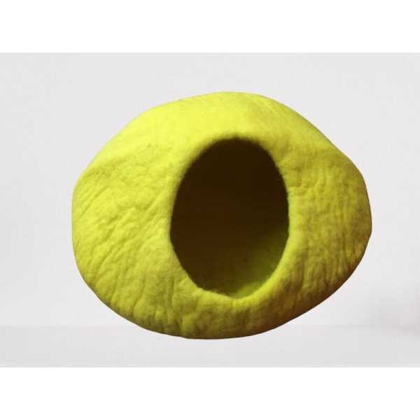 Yellow Color Felt Cat Cave, Cat Bed, Cat House, Pet Bed, Handmade 100% Wool for Cat & Kitten - Image 2