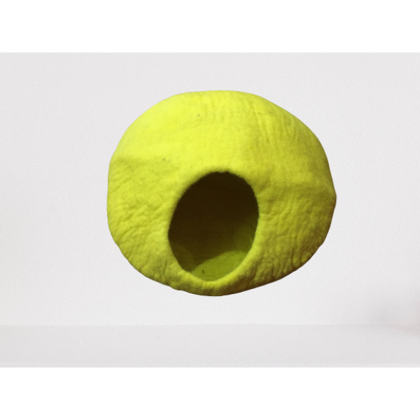 Yellow Color Felt Cat Cave, Cat Bed, Cat House, Pet Bed, Handmade 100% Wool for Cat & Kitten - Image 3