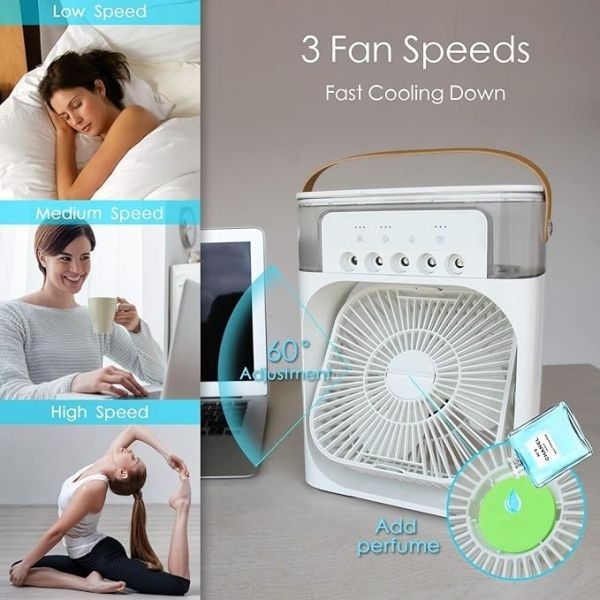 Mini Evaporative Air Cooler With LED Nightlight