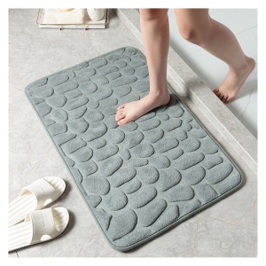 YWJFASHION Pebble Bath Mat Shower Door Mat Non-Slip Bathroom Rugs Slow Rebound Absorbent Doormat (for Bathroom Decoration) (Color : 01, Specification : 50x80cm)