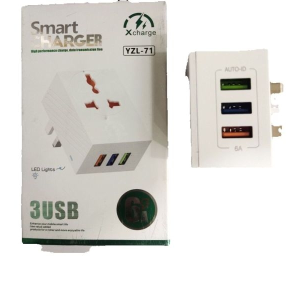 YZL-71 Smart Charger Adaptor 3USB With LED Light - Image 3