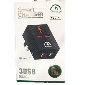 YZL-71 Smart Charger Adaptor 3USB With LED Light