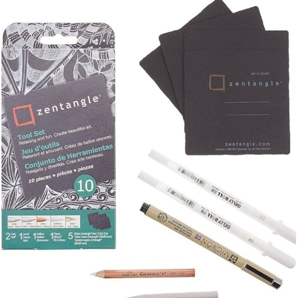 Zentangle Tool Set B (Black Tile) – 9 Pcs | Professional Mindful Drawing Kit - Image 2