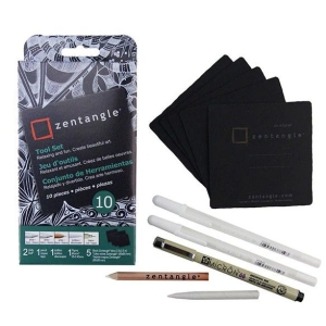 Zentangle Tool Set B (Black Tile) – 9 Pcs | Professional Mindful Drawing Kit