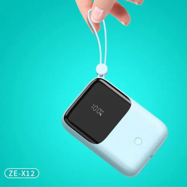 ZEQI ZE-X12 10000mAh 22.5W Fast Charging Mini Power Bank with Built-in Cable - Image 2