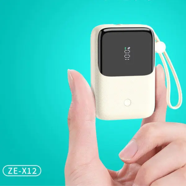 ZEQI ZE-X12 10000mAh 22.5W Fast Charging Mini Power Bank with Built-in Cable - Image 3