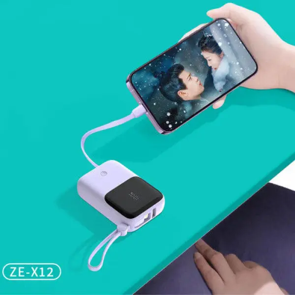ZEQI ZE-X12 10000mAh 22.5W Fast Charging Mini Power Bank with Built-in Cable - Image 4