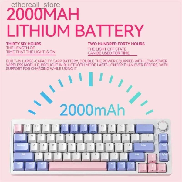Zifriend ZA68 65% Mechanical Gaming Keyboard 68 Keys Hot Swappable Anti-ghosting 2.4G Wireless BT Mini RGB - Image 3