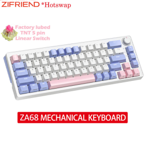 Zifriend ZA68 Backlit Gaming Mechanical Wired Keyboard Hotswap RGB 68 Key