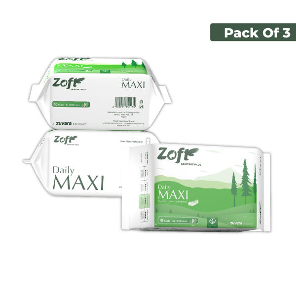 Zoft Daily Maxi Sanitary Pads - XL - 290 mm ((Pack of 10 * 3 Packets) - Image 2