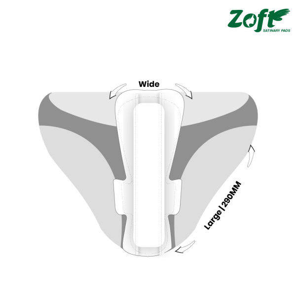 Zoft Daily Maxi Sanitary Pads - XL - 290 mm ((Pack of 10 * 3 Packets) - Image 3