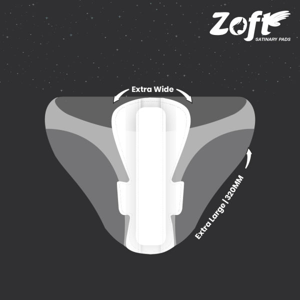 Zoft Night Maxi Sanitary Pads - XXL - 320 mm (Pack of 8) - Image 4