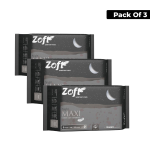 Zoft Night Maxi Sanitary Pads - XXL - 320 mm ( Pack of 8 * 3 Packets)