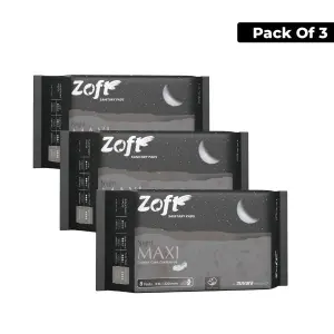 Zoft Night Maxi Sanitary Pads - XXL - 320 mm ( Pack of 8 * 3 Packets)