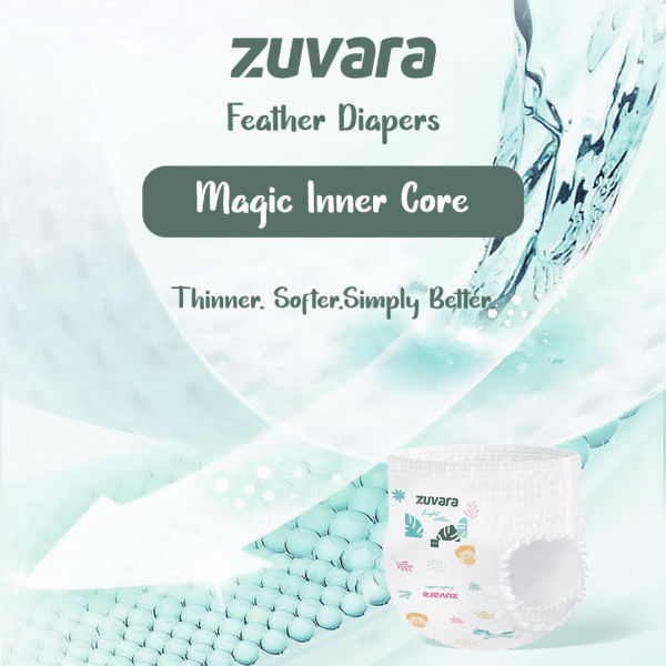 Zuvara Feather Diaper Pants - M(Pack Of 18) - Image 3