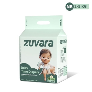 Zuvara Feather Diaper Taped - New Born (Pack Of 22)