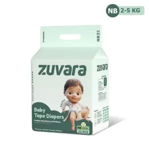 Zuvara Feather Diaper Taped - New Born (Pack Of 22)
