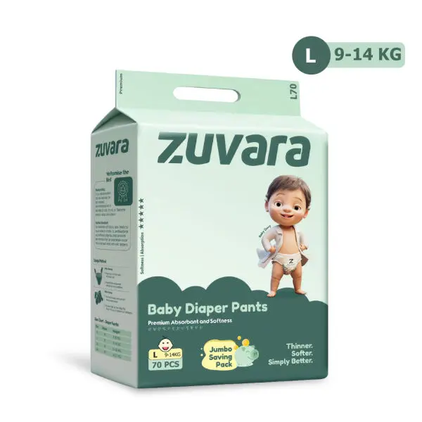 Zuvara Premium Diaper Pants - L (Pack Of 70) - Image 2