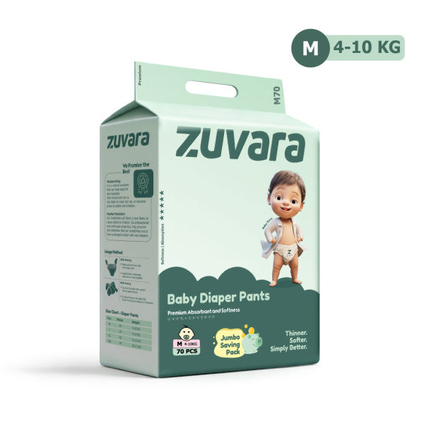 Zuvara Premium Diaper Pants - M (Pack Of 70) - Image 3