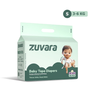 Zuvara Premium Taped Diaper - S (Pack Of 40)