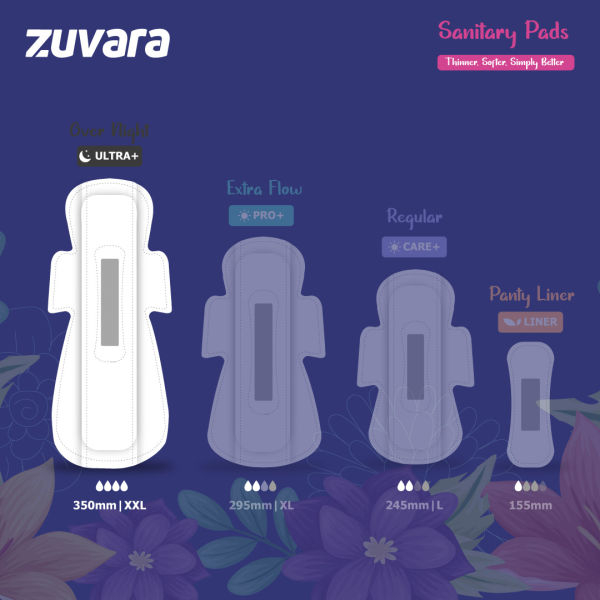 Zuvara Sanitary Pads - XXL - 350 mm (Pack of 18) - Ultra+ - Image 4