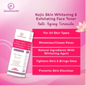 Zuwa Cosmetics Kojic Skin Whitening And Exfoliating Facial Toner With Anti Aging Formula- 100ml