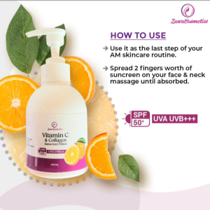 Zuwa Cosmetics Vitamin C and Collagen Sunscreen Lotion SPF 50