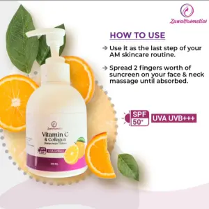 Zuwa Cosmetics Vitamin C and Collagen Sunscreen Lotion SPF 50